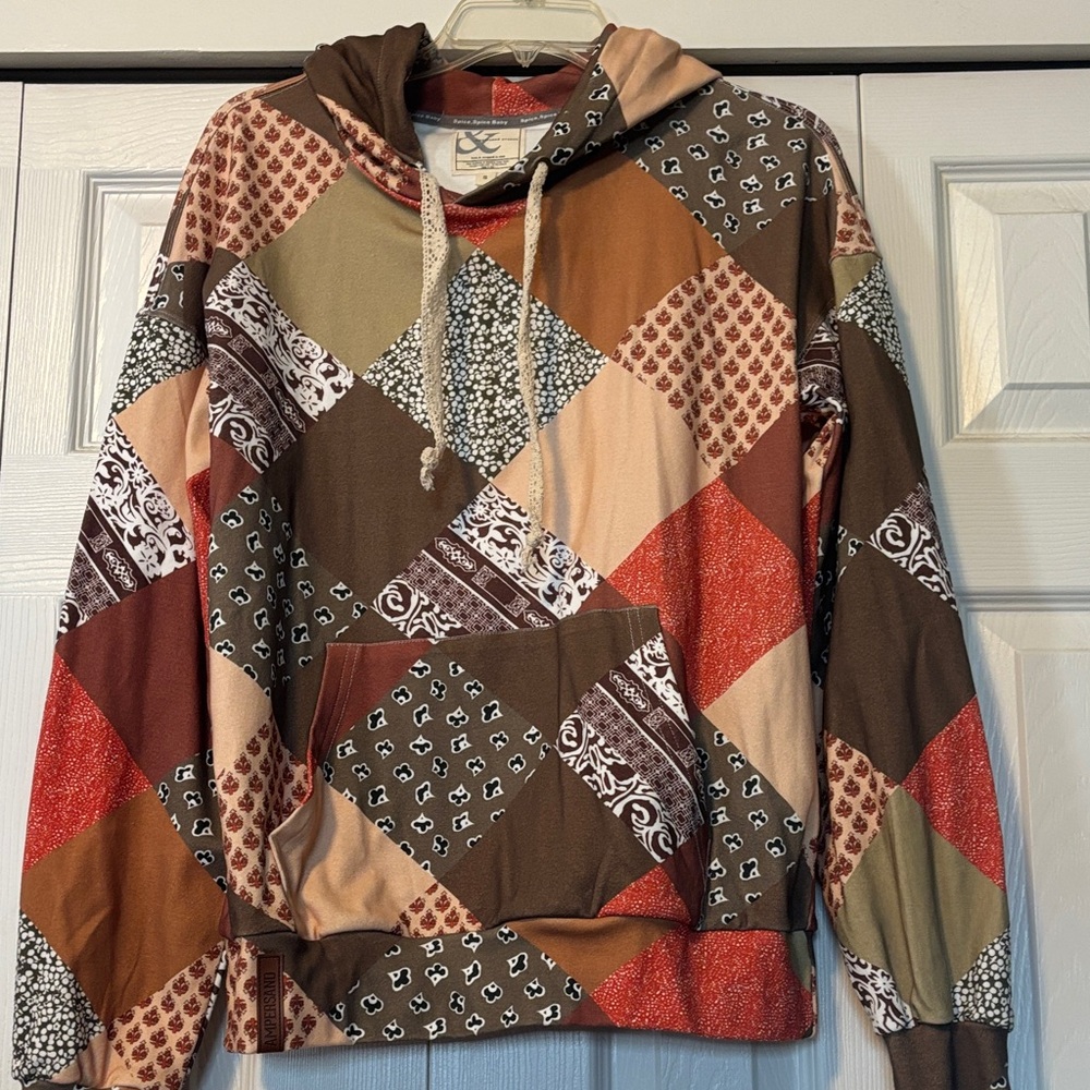 Ampersand Ave Patchwork Pullover Hoodie- Nwot - image 6